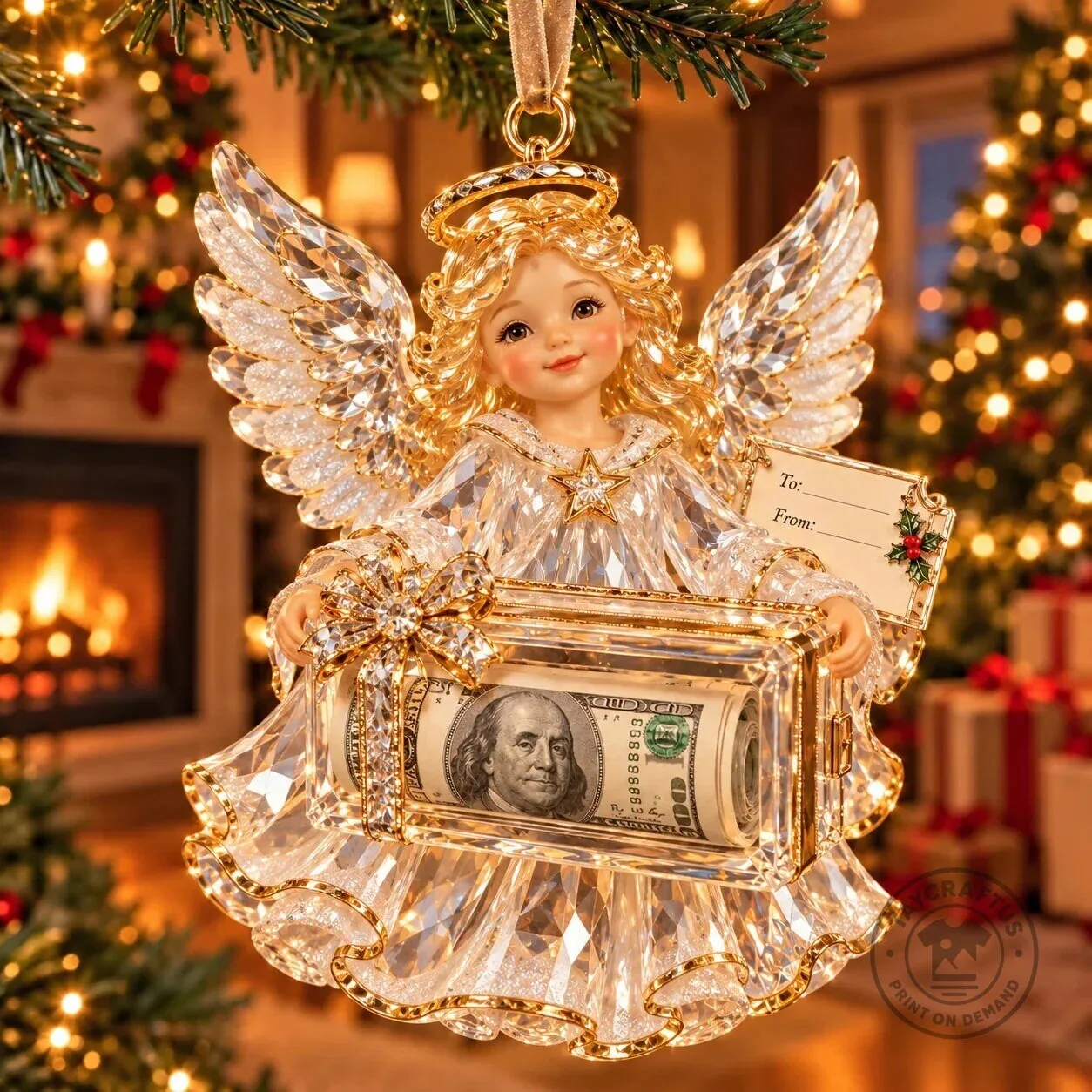 Christmas Tree Santa Snowman Money Holder Ornament Holiday Gift 46 Christmas Tree Santa Snowman Money Holder Ornament Holiday Gift