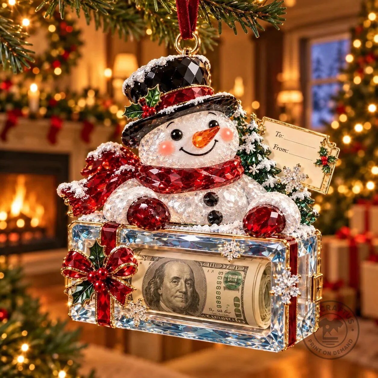 Christmas Tree Santa Snowman Money Holder Ornament Holiday Gift 47 Christmas Tree Santa Snowman Money Holder Ornament Holiday Gift