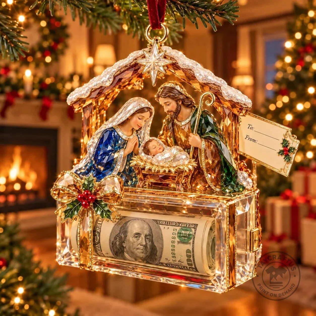 Christmas Tree Santa Snowman Money Holder Ornament Holiday Gift 48 Christmas Tree Santa Snowman Money Holder Ornament Holiday Gift