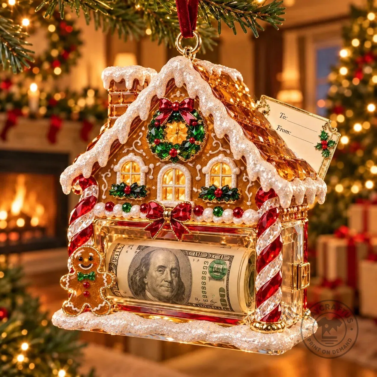 Christmas Tree Santa Snowman Money Holder Ornament Holiday Gift 49 Christmas Tree Santa Snowman Money Holder Ornament Holiday Gift