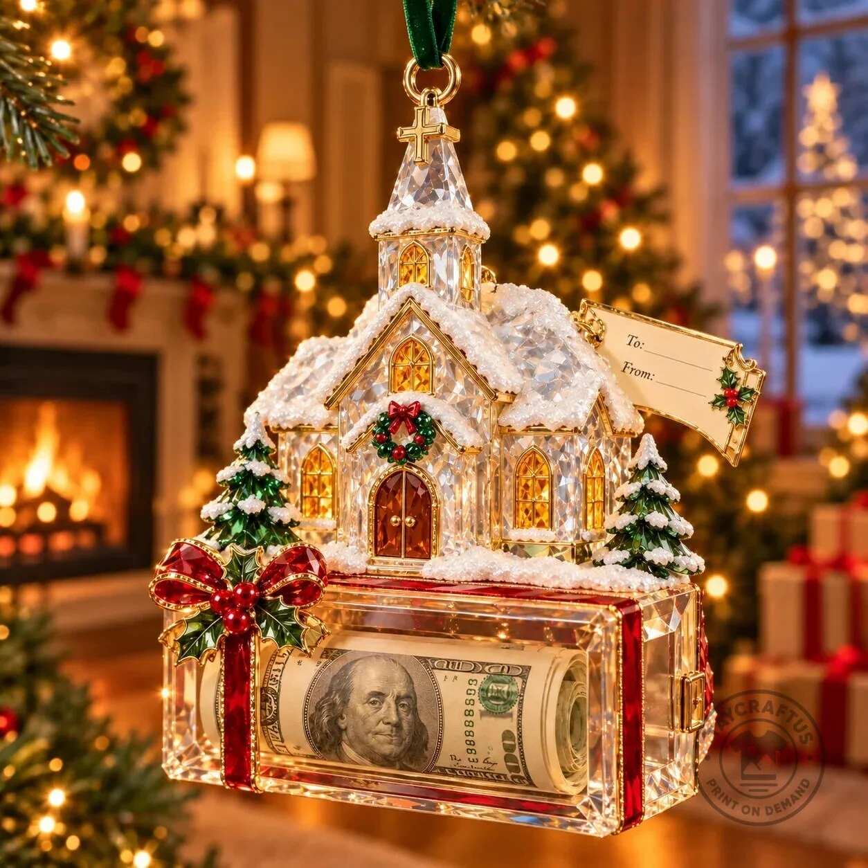 Christmas Tree Santa Snowman Money Holder Ornament Holiday Gift 50 Christmas Tree Santa Snowman Money Holder Ornament Holiday Gift