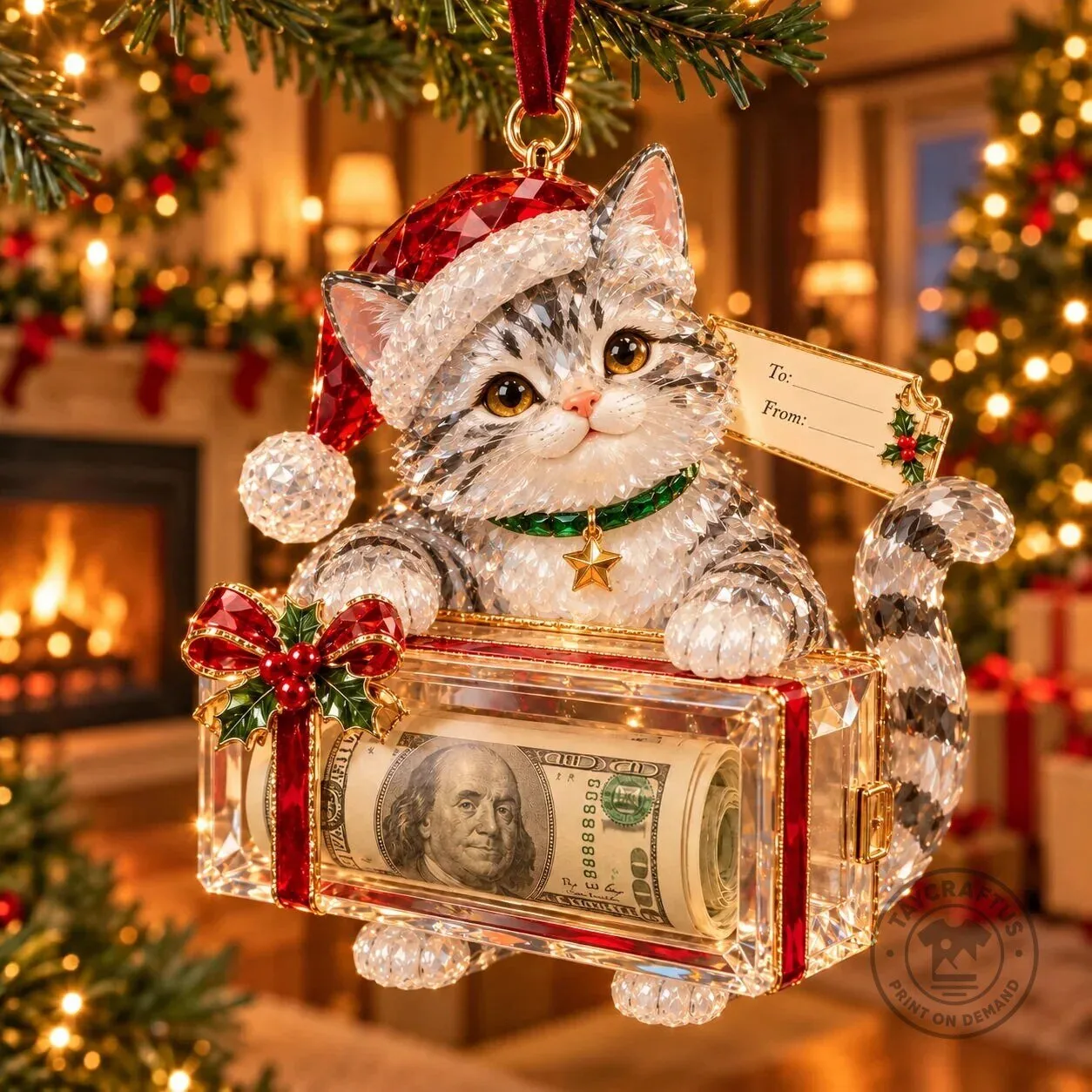 Christmas Tree Santa Snowman Money Holder Ornament Holiday Gift 55 Christmas Tree Santa Snowman Money Holder Ornament Holiday Gift