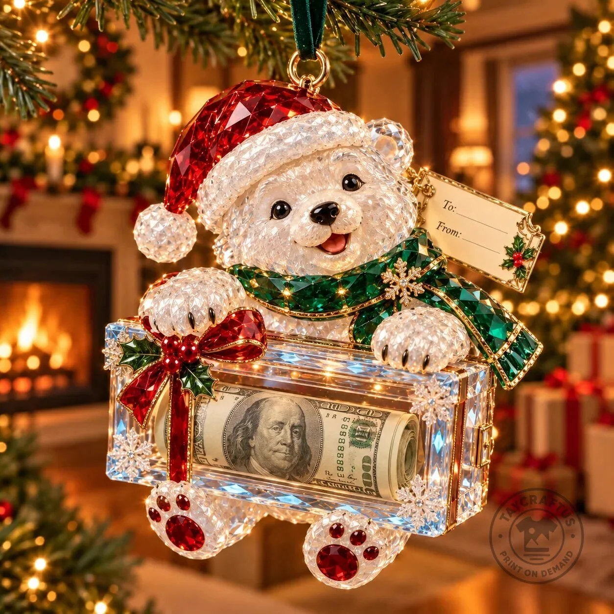 Christmas Tree Santa Snowman Money Holder Ornament Holiday Gift 59 Christmas Tree Santa Snowman Money Holder Ornament Holiday Gift