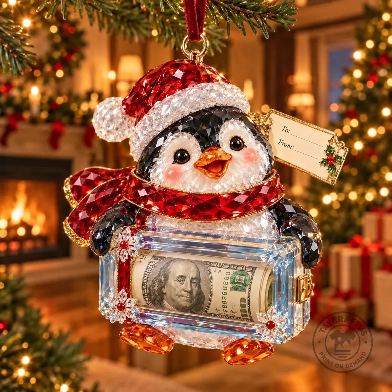 Christmas Tree Santa Snowman Money Holder Ornament Holiday Gift 60 Christmas Tree Santa Snowman Money Holder Ornament Holiday Gift