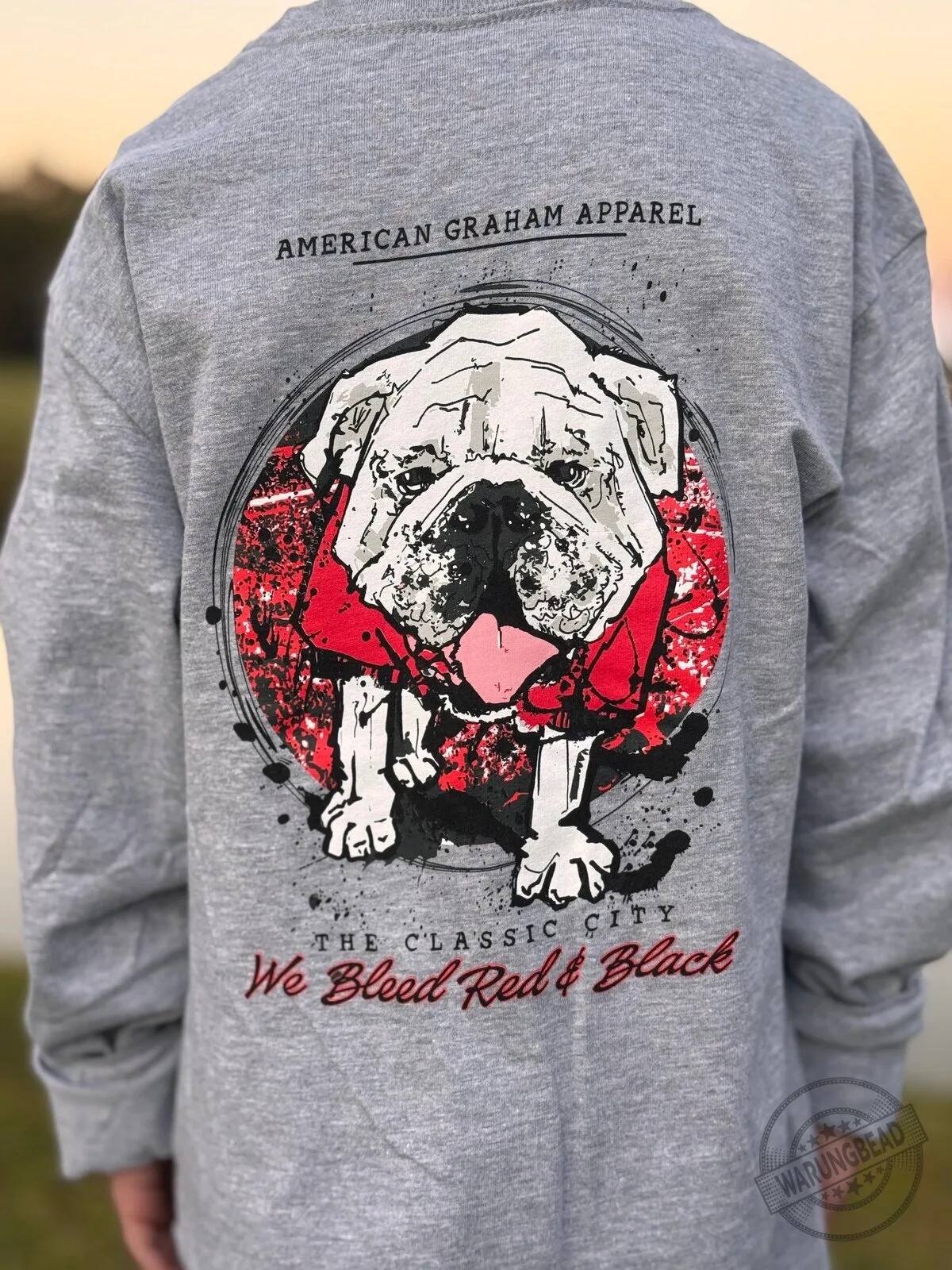 American Graham Apparel Bulldog The Classic City We Bleed Red & Black Long Sleeve T-Shirt 7 American Graham Apparel Bulldog The Classic City We Bleed Red & Black Long Sleeve T-Shirt