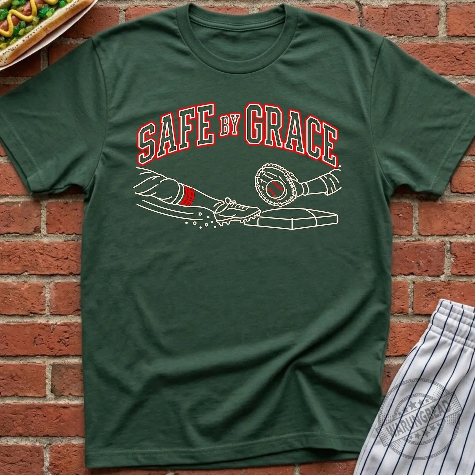 Safe By Grace Baseball Christian Faith T-Shirt 7 Safe By Grace Baseball Christian Faith T-Shirt