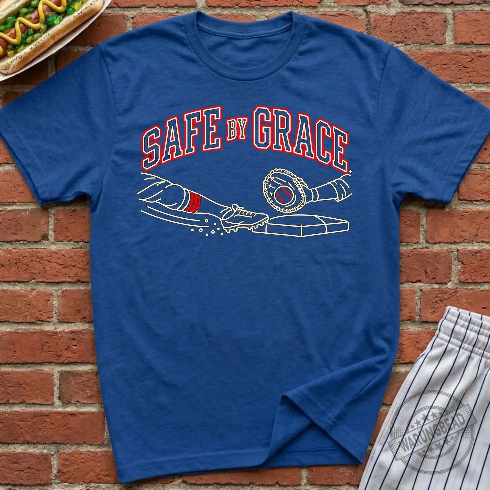 Safe By Grace Baseball Christian Faith T-Shirt 8 Safe By Grace Baseball Christian Faith T-Shirt