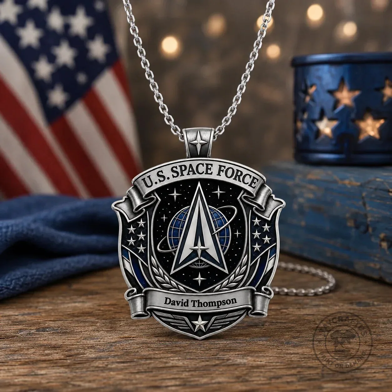United States Space Force Personalized Emblem Pendant Necklace for Veterans 6 United States Space Force Personalized Emblem Pendant Necklace for Veterans