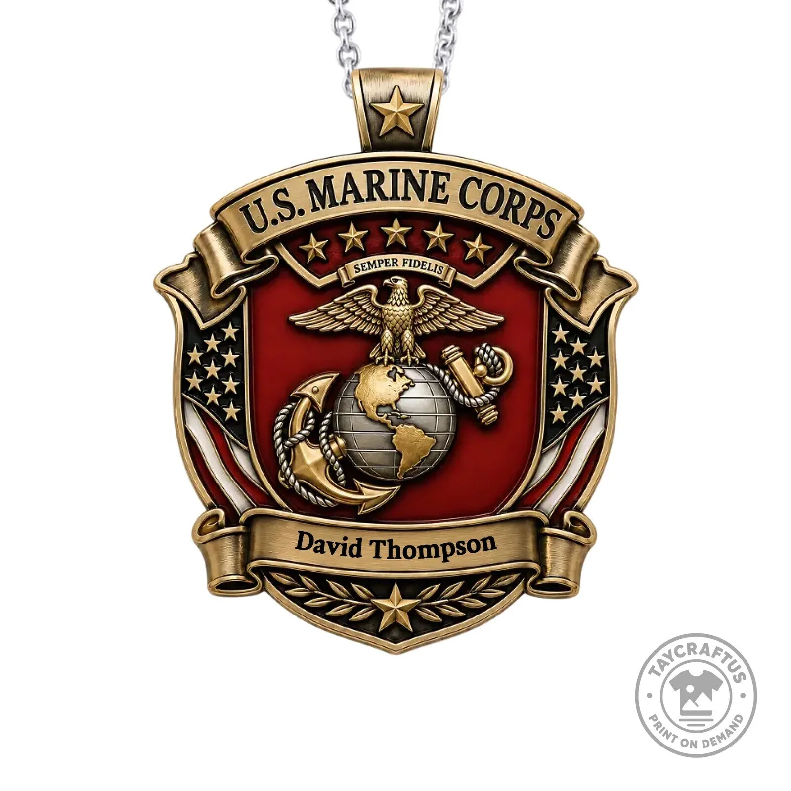 United States Space Force Personalized Emblem Pendant Necklace for Veterans 7 United States Space Force Personalized Emblem Pendant Necklace for Veterans