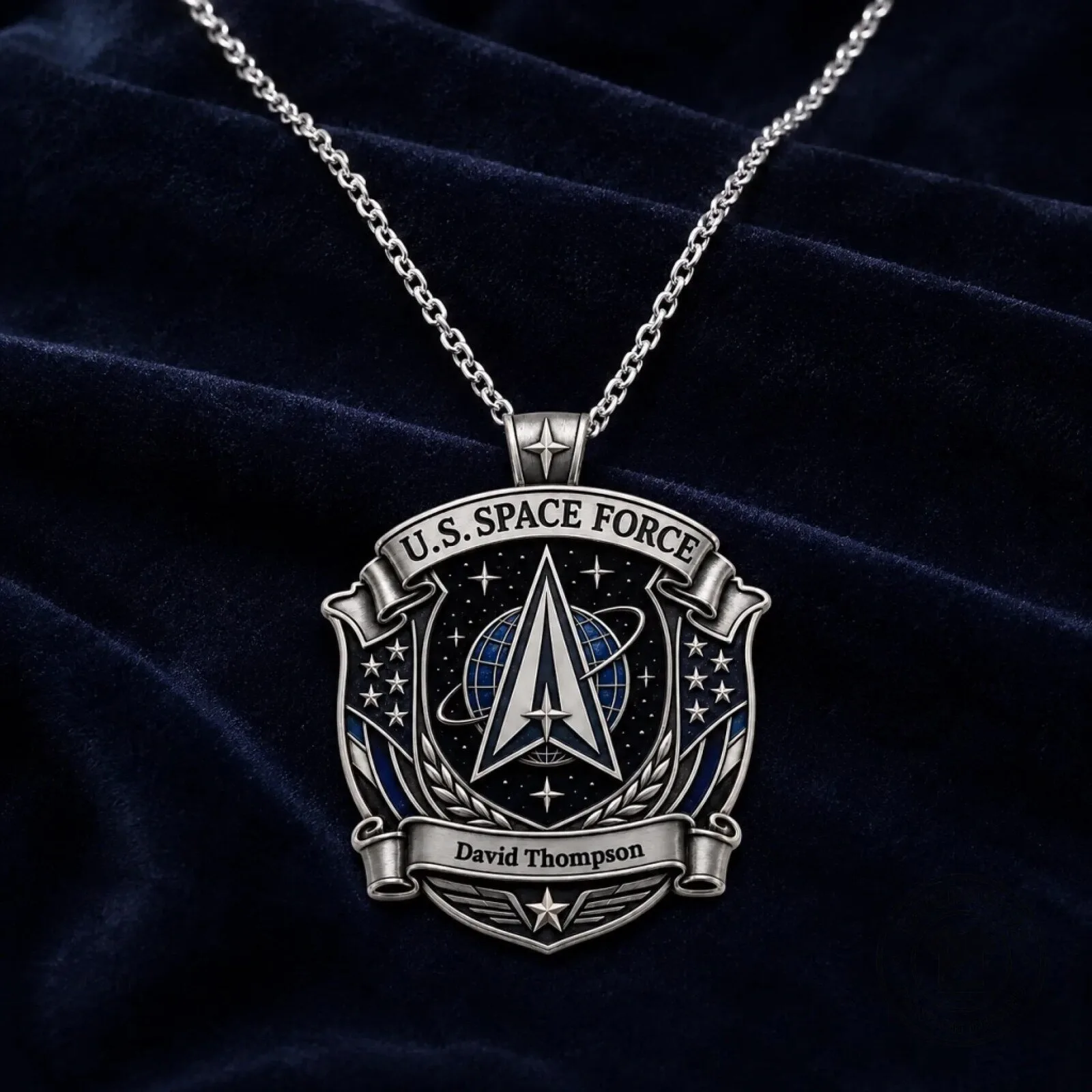 United States Space Force Personalized Emblem Pendant Necklace for Veterans 9 United States Space Force Personalized Emblem Pendant Necklace for Veterans