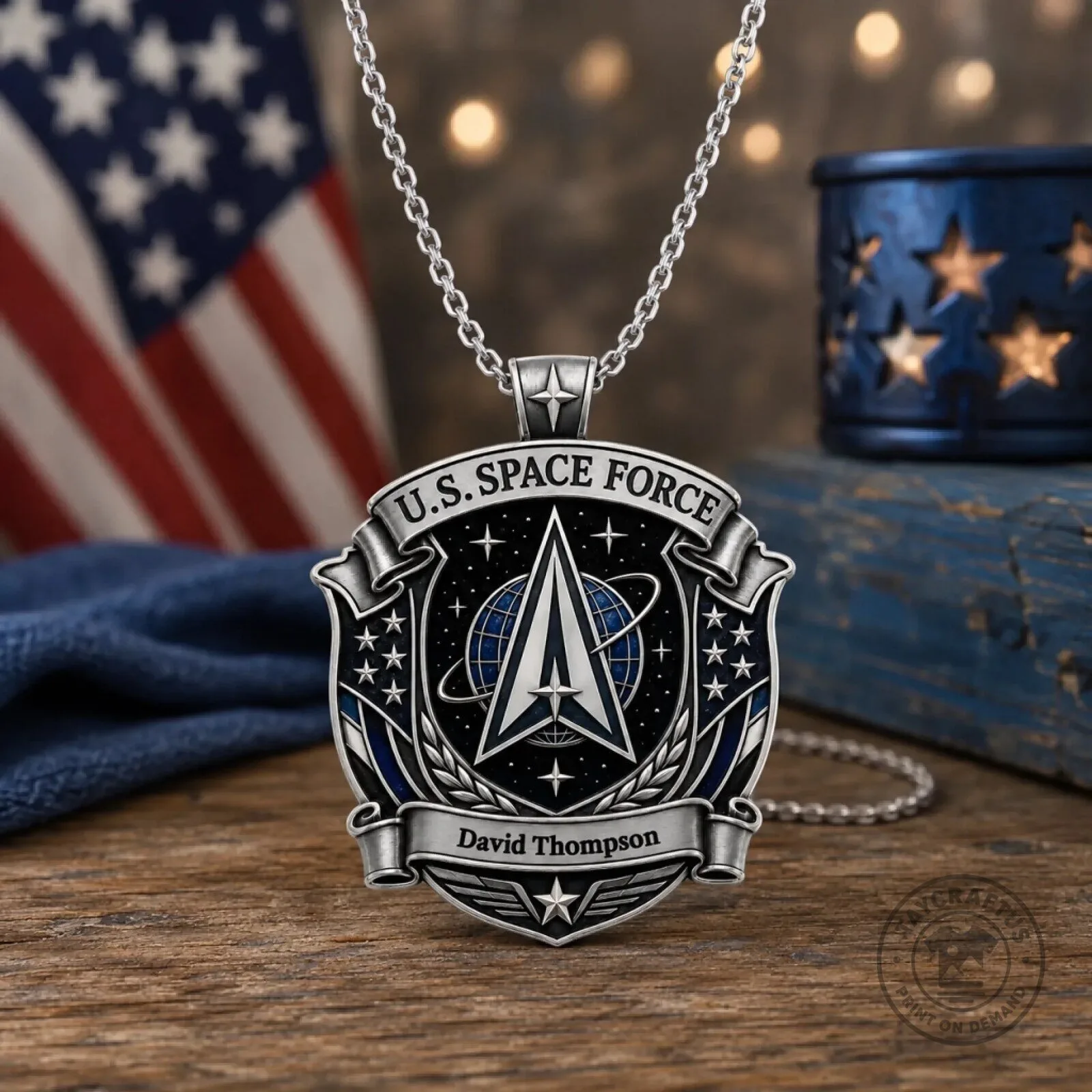 United States Space Force Personalized Emblem Pendant Necklace for Veterans 11 United States Space Force Personalized Emblem Pendant Necklace for Veterans