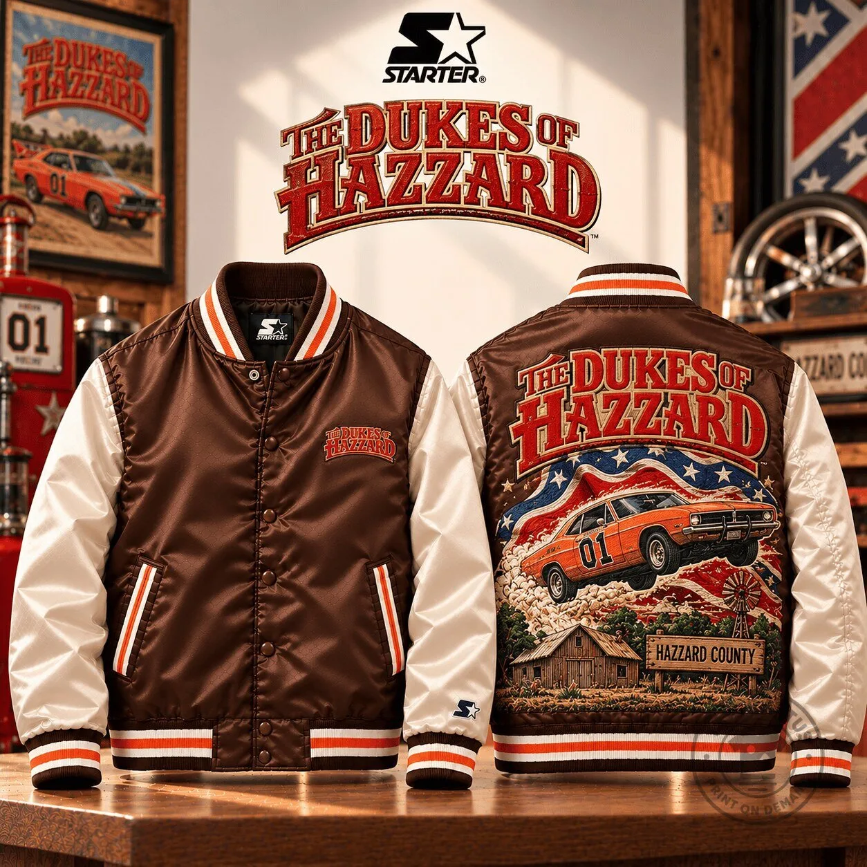 The Dukes of Hazzard General Lee Car Bomber Jacket
