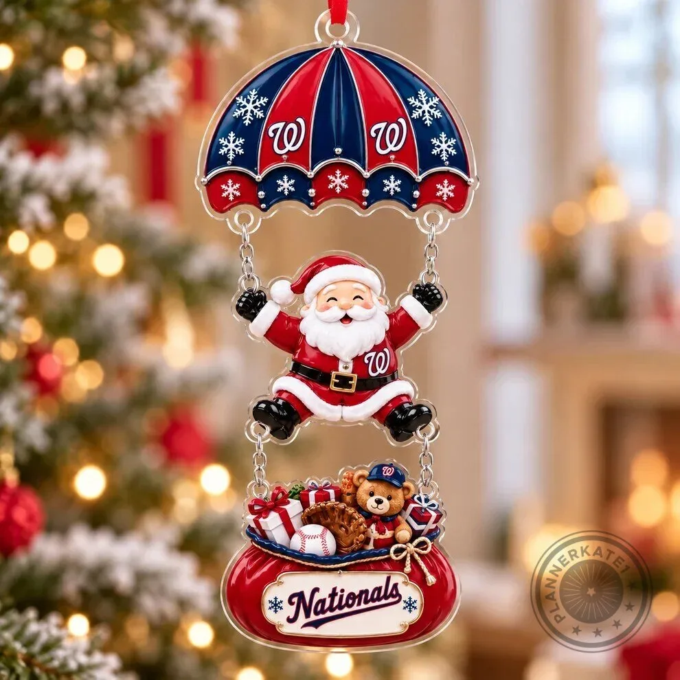 Washington Nationals Santa Parachute Christmas Tree Ornament