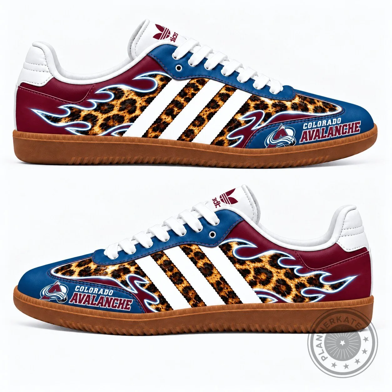 Colorado Avalanche Leopard Print Flame Design Sports Sneakers Shoes 1 Colorado Avalanche Leopard Print Flame Design Sports Sneakers Shoes