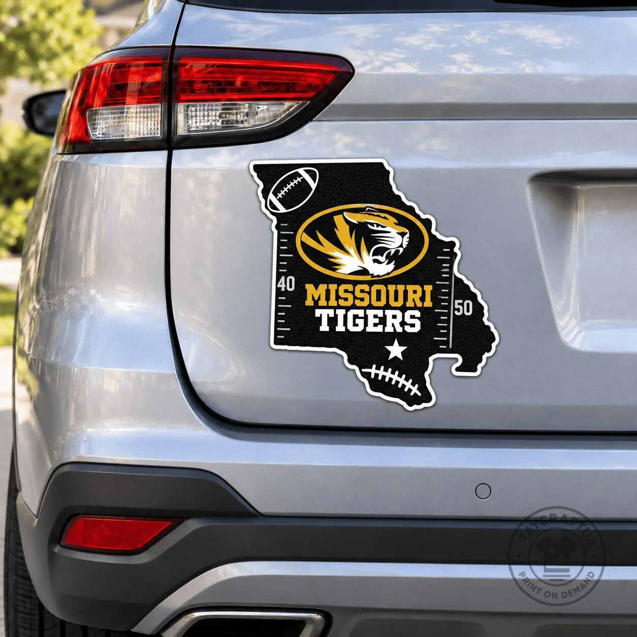 Missouri Tigers Football State Outline Car Decal Sticker