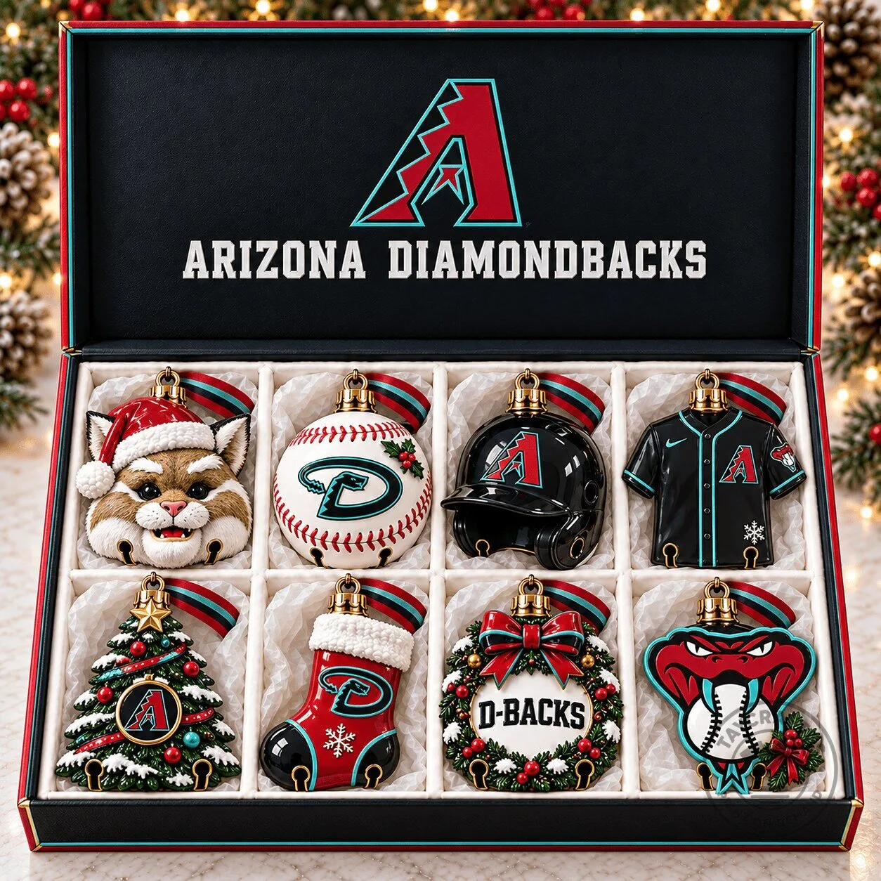 Arizona Diamondbacks Christmas Holiday Ornament Set