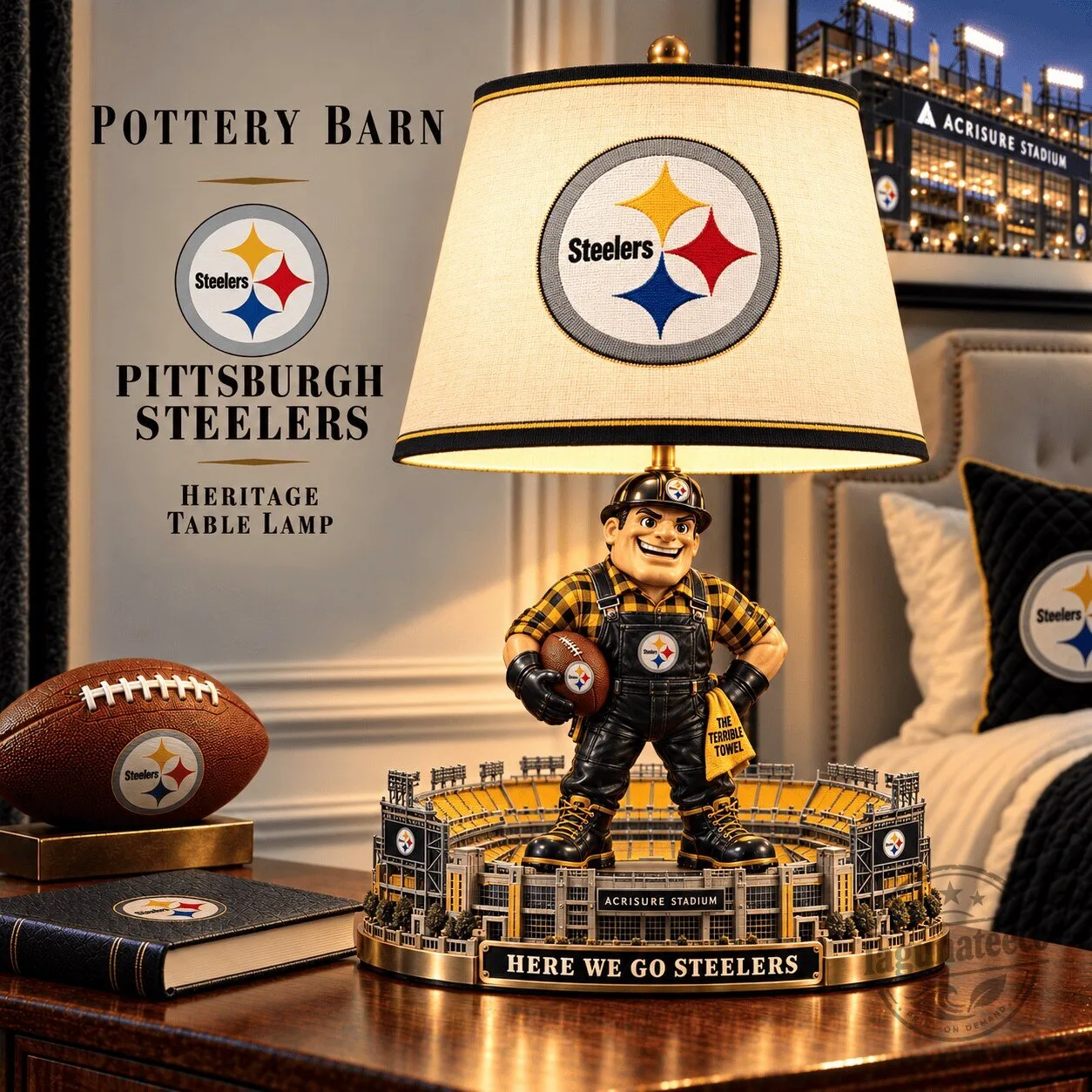 Pittsburgh Steelers Acrisure Stadium Heritage Table Lamp