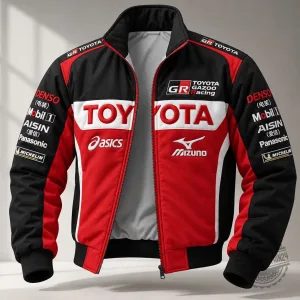 Toyota Gazoo Racing Team Red Black White Bomber Jacket