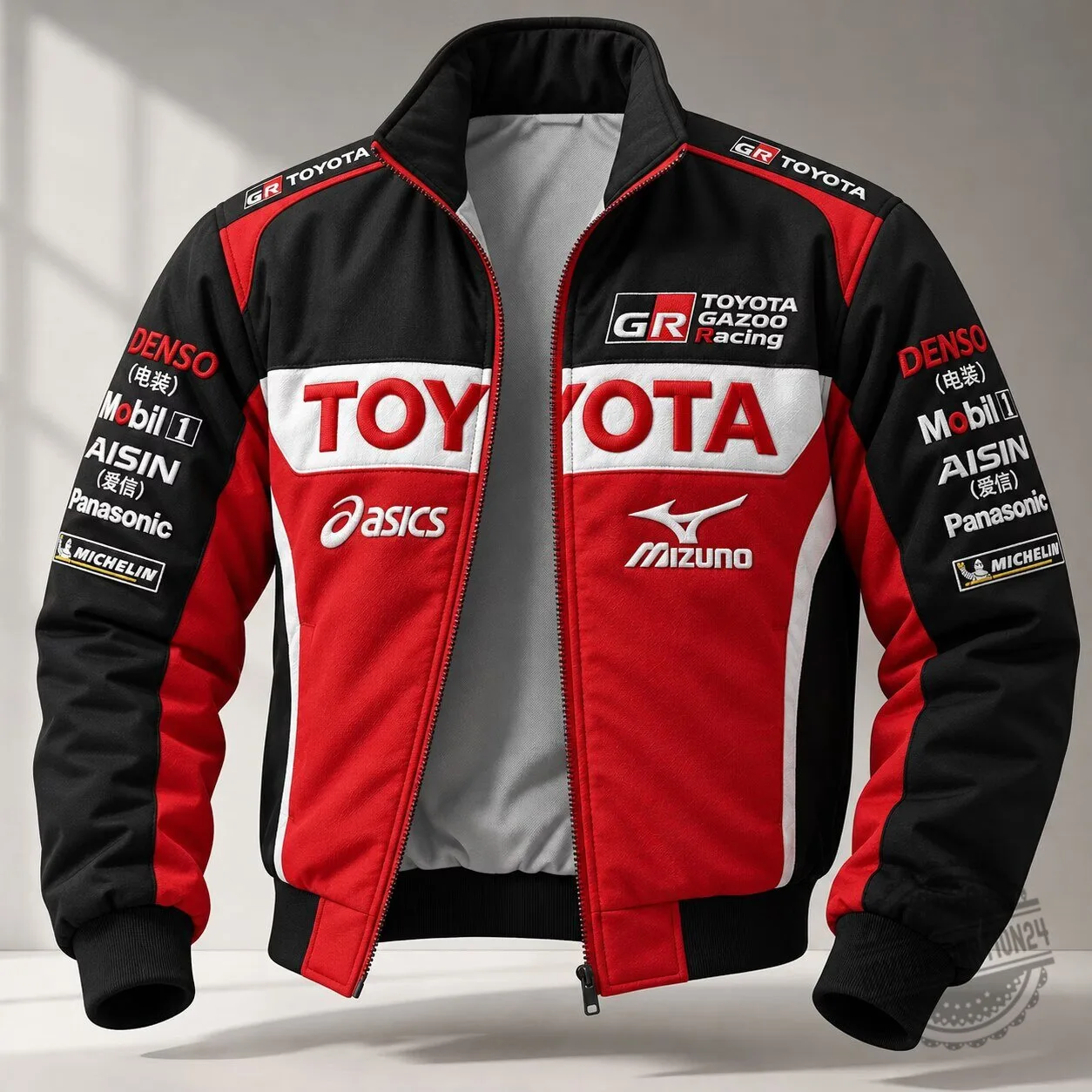 Toyota Gazoo Racing Team Red Black White Bomber Jacket