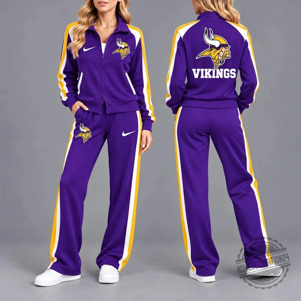Minnesota Vikings Women's Purple and Gold Athletic Tracksuit Jacket