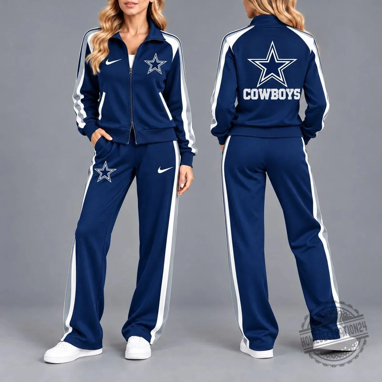 Dallas Cowboys NFL Team Logo Full Zip Tracksuit Jacket with Pants Set