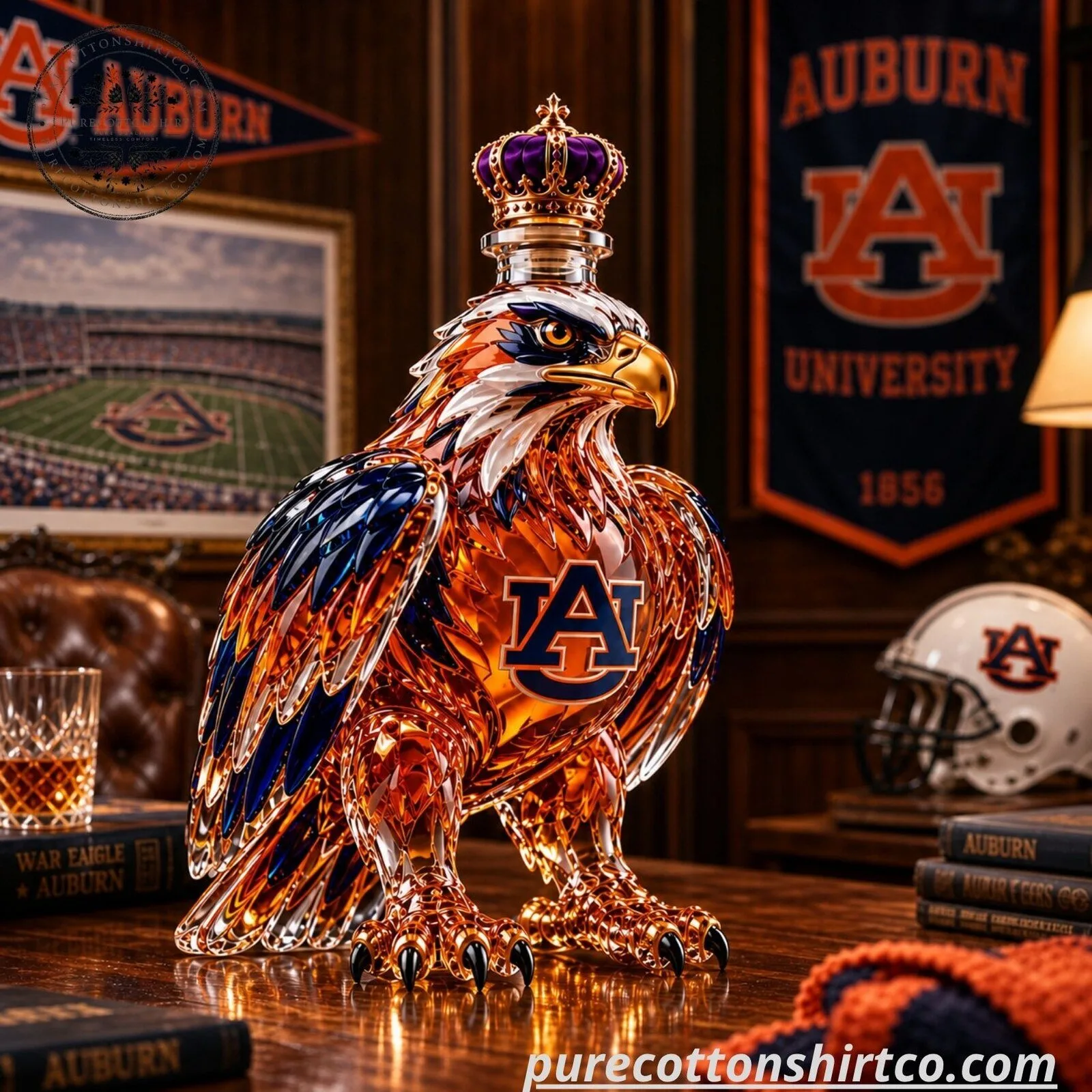 Ca Rave Glass Auburn Tigers Crown Royal 170th Anniversary Decanter - War Eagle Glass ...