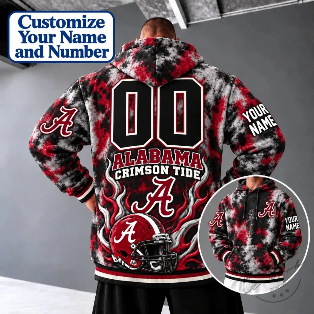Alabama Crimson Tide Football Team Custom Name and Number Hoodie Alabama Crimson Tide Football Team Custom Name and Number Hoodie