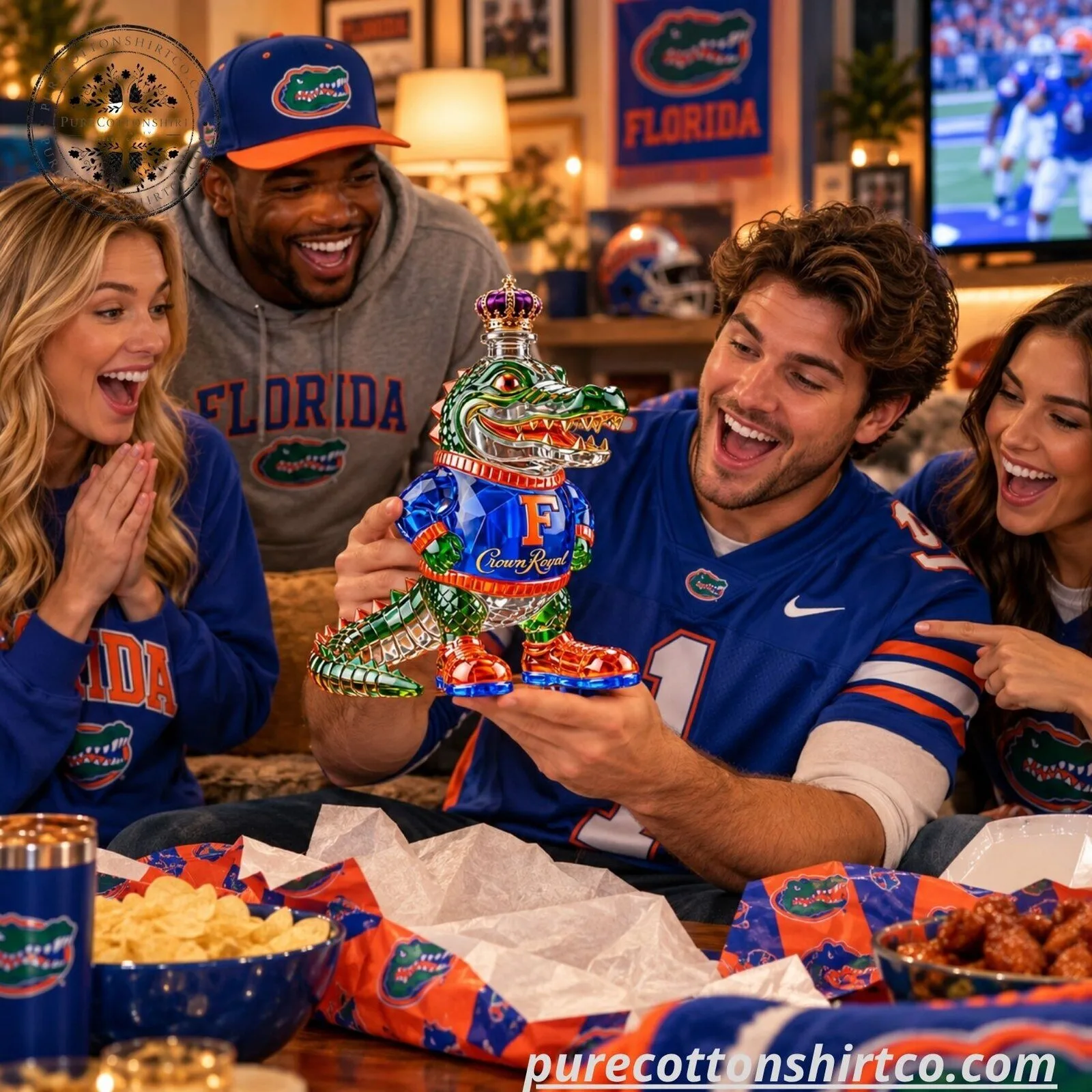 Florida Gators Crown Royal 120th Anniversary Decanter - Alligator Glass Whiskey Bottle 6 Florida Gators Crown Royal 120th Anniversary Decanter - Alligator Glass Whiskey Bottle
