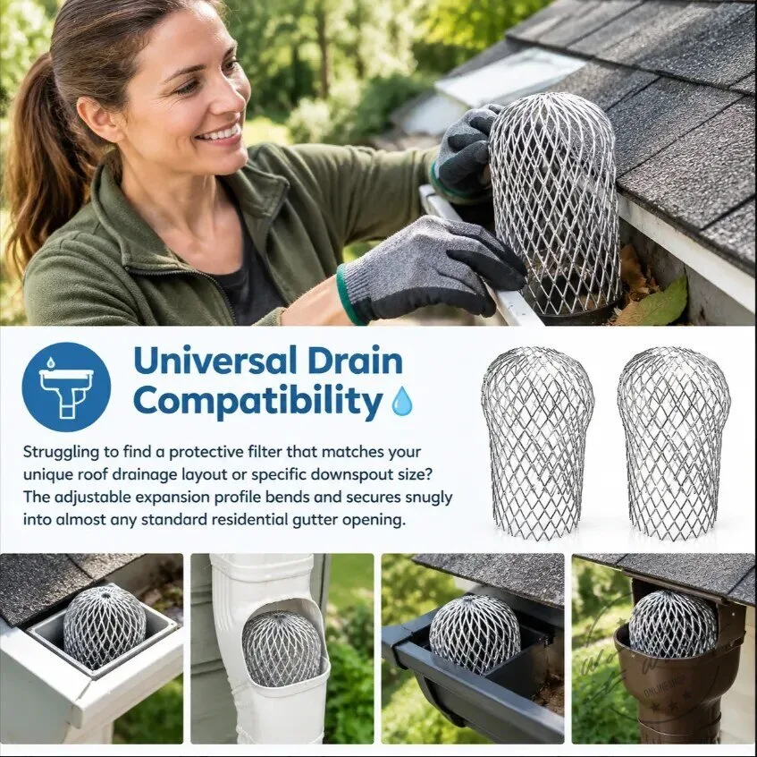 Expandable Metal Gutter Guard Strainer for Downspouts and Rain Gutters 13 Expandable Metal Gutter Guard Strainer for Downspouts and Rain Gutters
