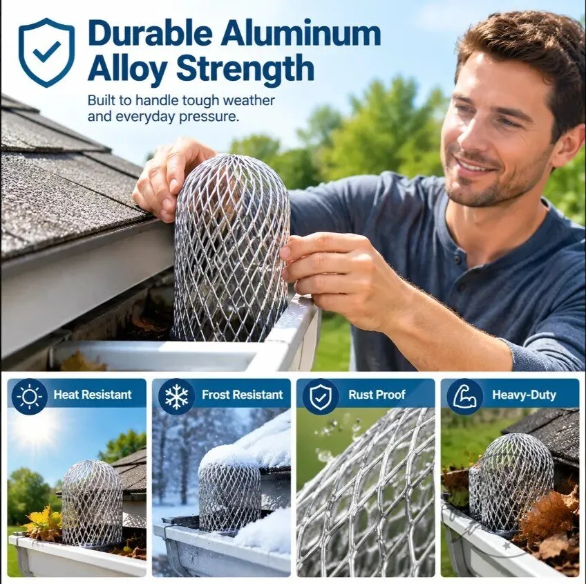 Expandable Metal Gutter Guard Strainer for Downspouts and Rain Gutters 14 Expandable Metal Gutter Guard Strainer for Downspouts and Rain Gutters