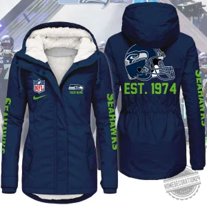 Seattle Seahawks NFL Football Team Est 1974 Custom Name Winter Jacket