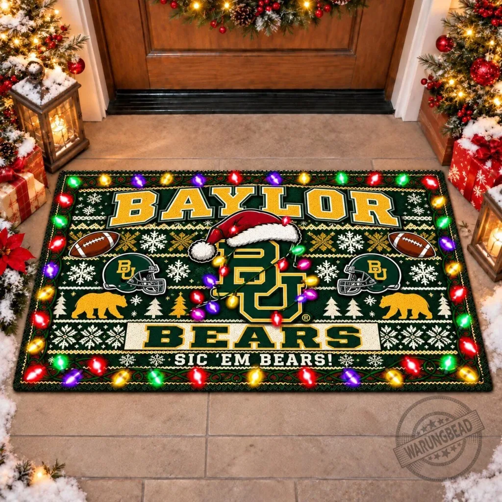 Baylor Bears Christmas Holiday Ugly Sweater Style Doormat Baylor Bears Christmas Holiday Ugly Sweater Style Doormat