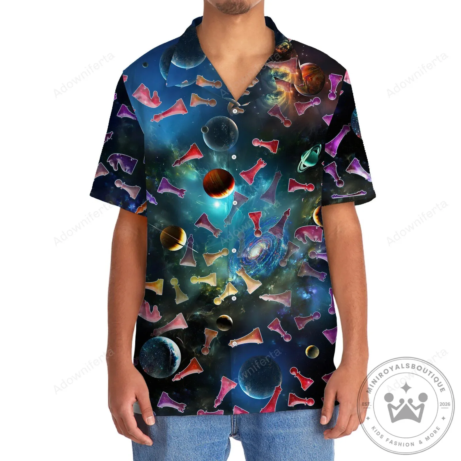 Space Chess Game Board Planets Galaxy Pattern Hawaiian Shirt 12 Space Chess Game Board Planets Galaxy Pattern Hawaiian Shirt