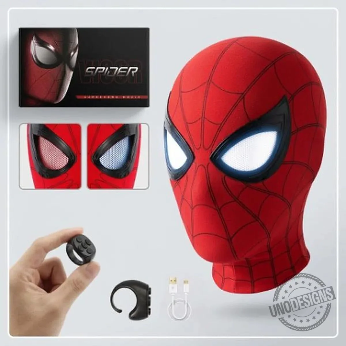 Spider-Man HeroEyes Blinking Eye Mask with Remote Control Ring 8 Spider-Man HeroEyes Blinking Eye Mask with Remote Control Ring