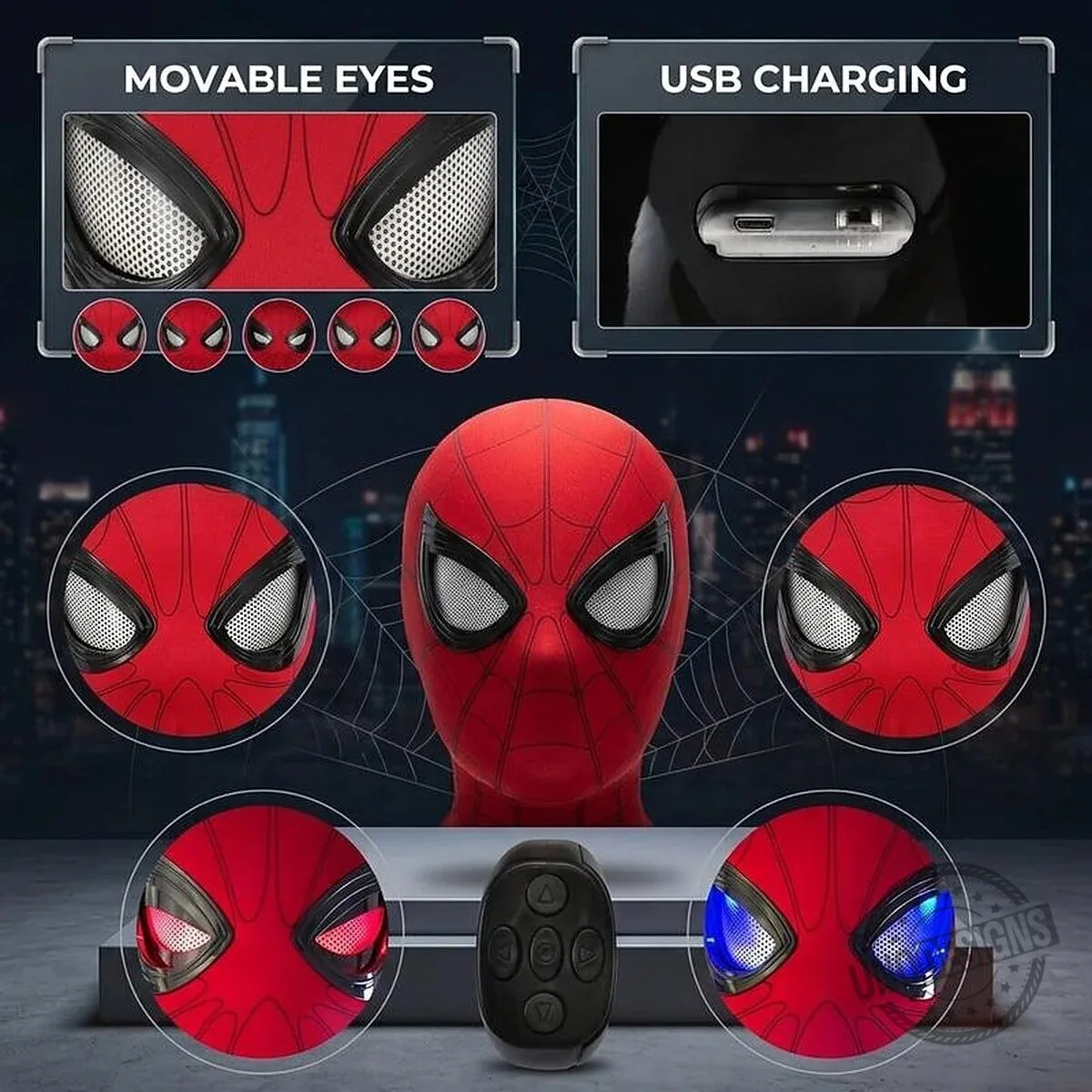 Spider-Man HeroEyes Blinking Eye Mask with Remote Control Ring 10 Spider-Man HeroEyes Blinking Eye Mask with Remote Control Ring