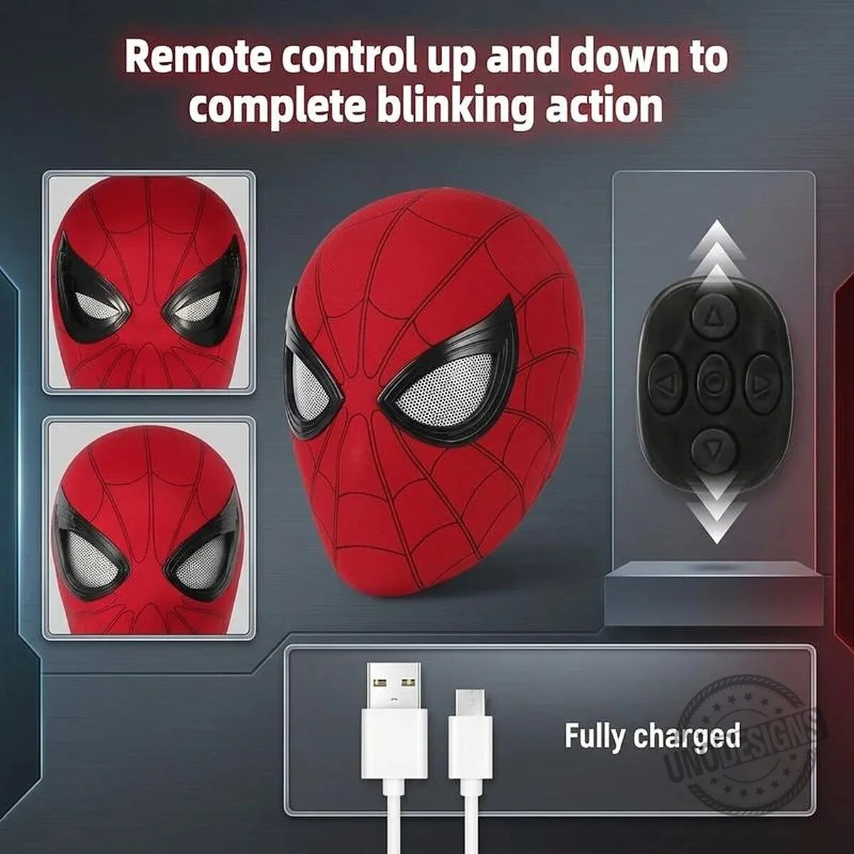 Spider-Man HeroEyes Blinking Eye Mask with Remote Control Ring 11 Spider-Man HeroEyes Blinking Eye Mask with Remote Control Ring