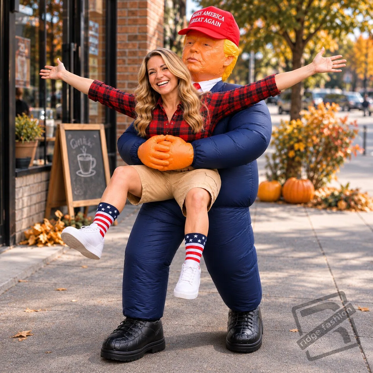Inflatable Trump Carrying Me Costume Inflatable 'Trump Carrying Me' Humorous Costume for Parties & Halloween – image 2 of 4