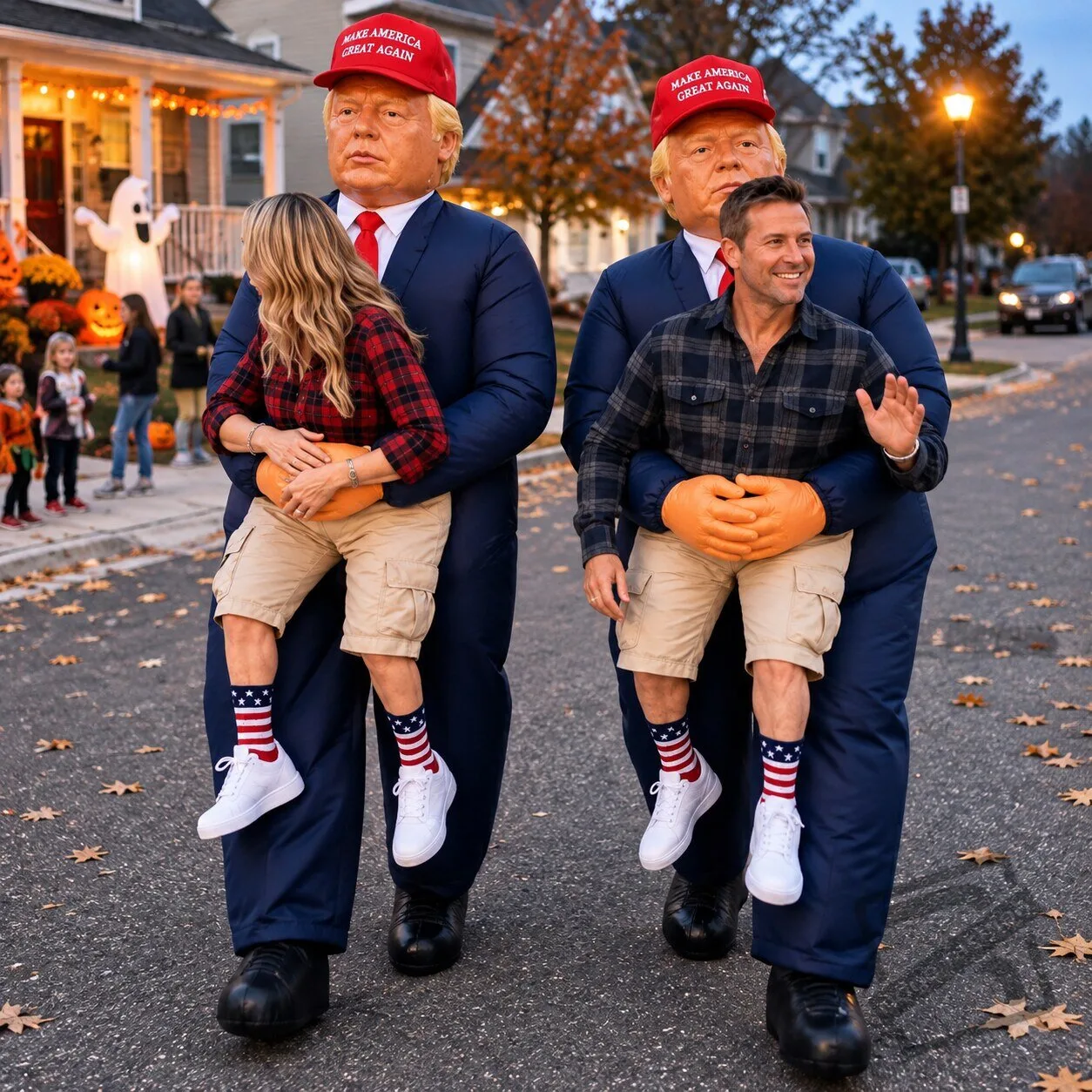 Inflatable Trump Carrying Me Costume Inflatable 'Trump Carrying Me' Humorous Costume for Parties & Halloween – image 3 of 4