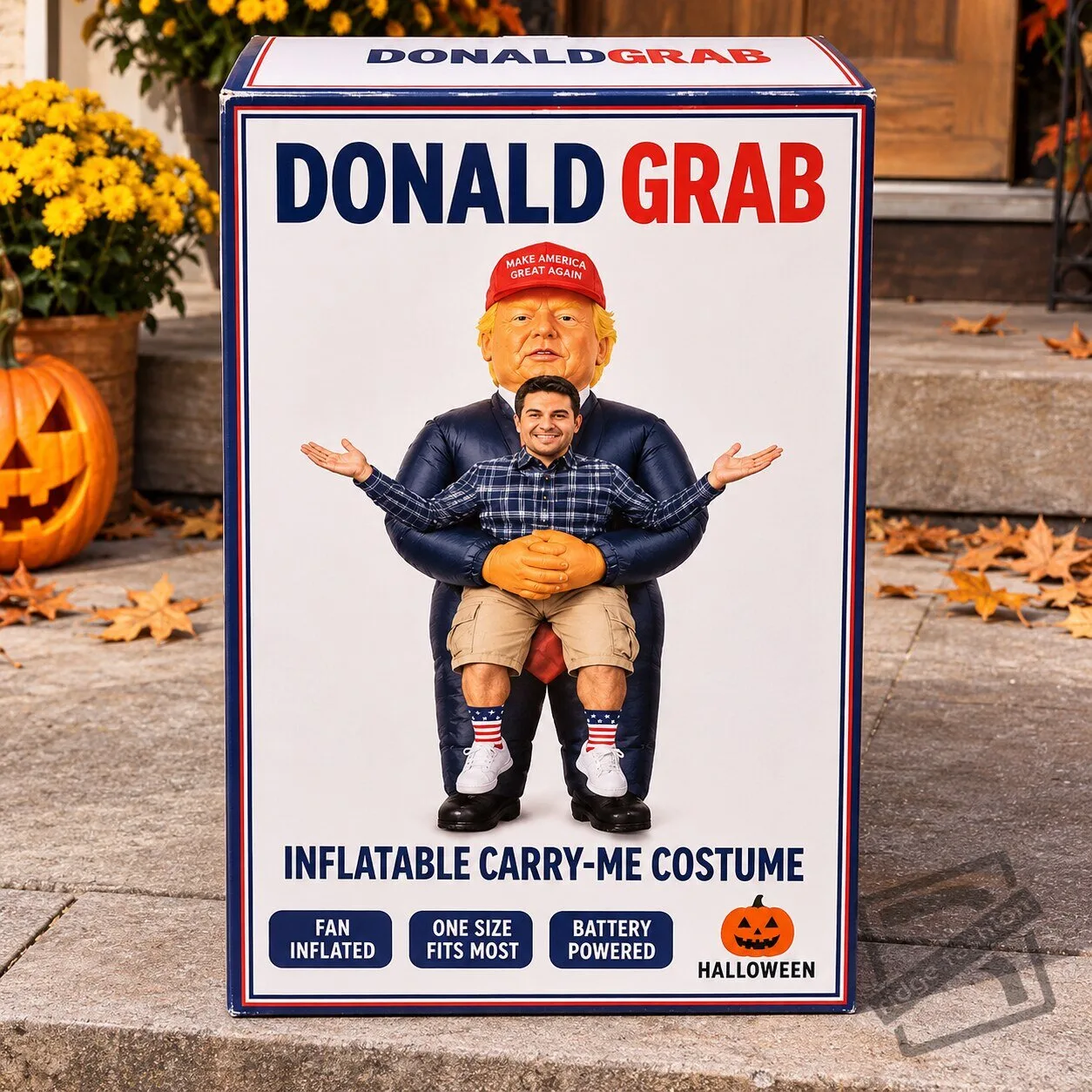Inflatable Trump Carrying Me Costume Inflatable 'Trump Carrying Me' Humorous Costume for Parties & Halloween – image 4 of 4