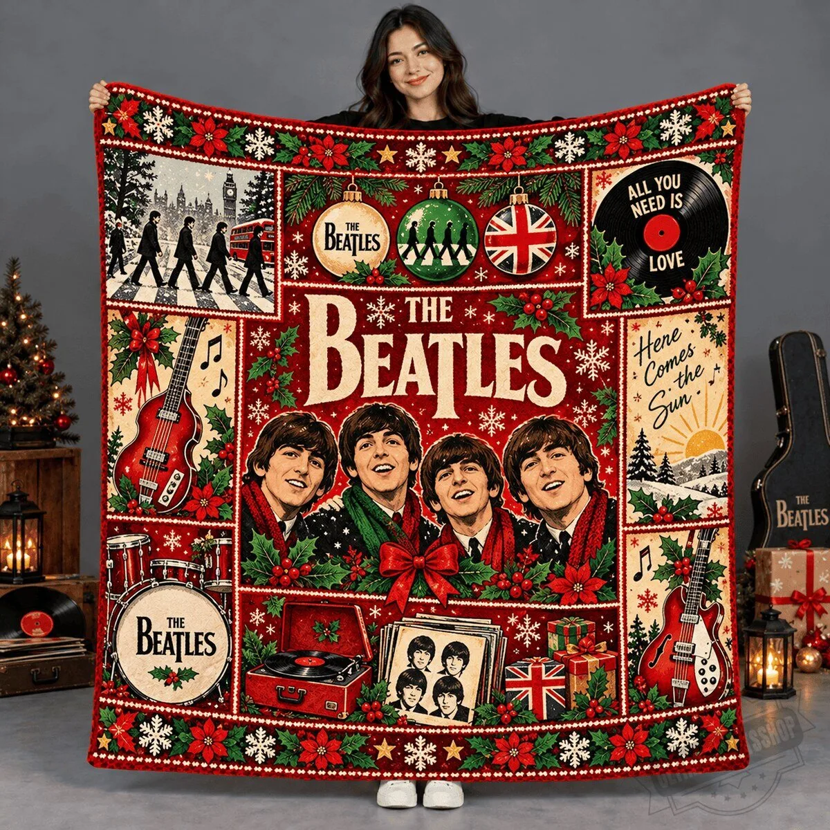 The Beatles Christmas Blanket – Cozy Holiday Throw Gift 2026 4 The Beatles Christmas Blanket – Cozy Holiday Throw Gift 2026