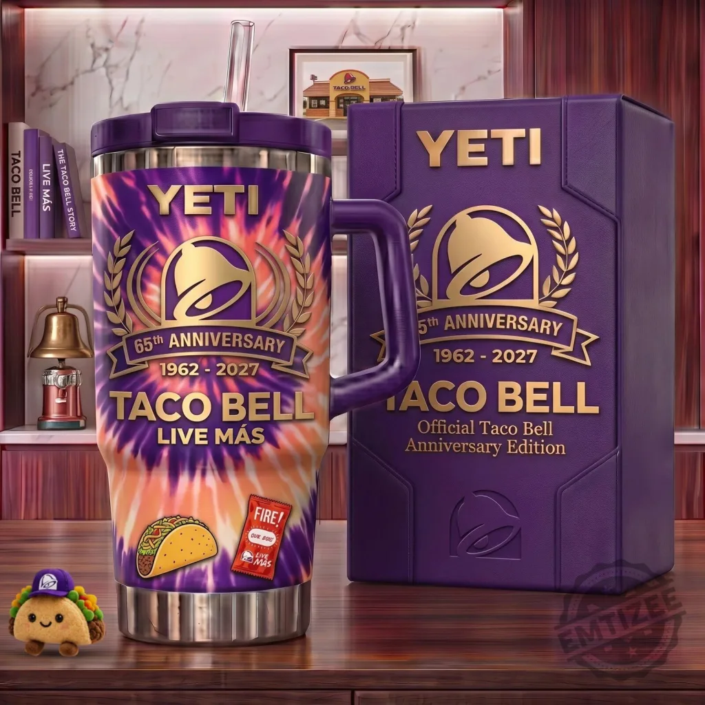 Yeti Tumbler with Handle and Straw in Tie Dye for Taco Bell's 65th Anniversary Yeti Tumbler with Handle and Straw in Tie Dye for Taco Bell's 65th Anniversary