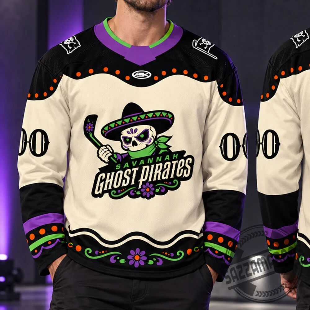 Savannah Ghost Pirates Day of the Dead Hockey Jersey 2026 3 Savannah Ghost Pirates Day of the Dead Hockey Jersey 2026