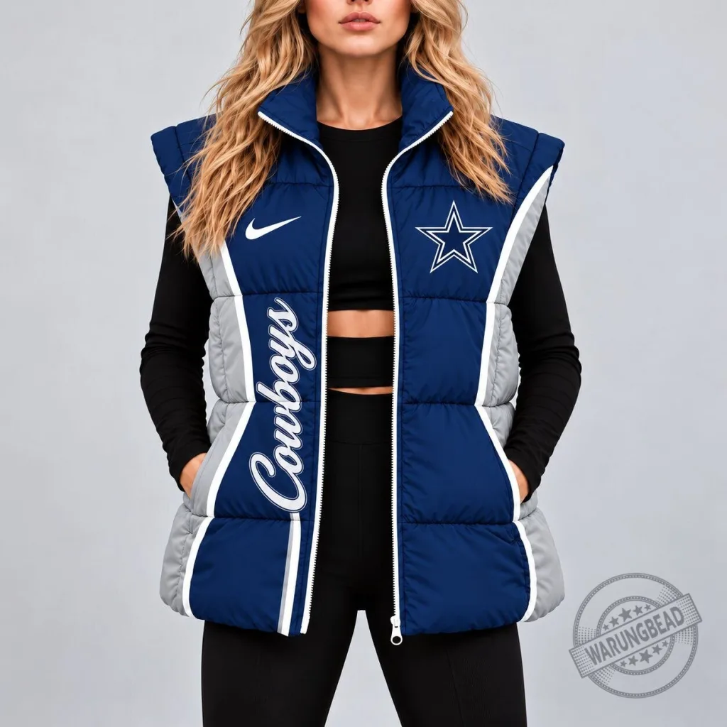 Dallas Cowboys NFL Game Day Puffer Vest for Women Dallas Cowboys NFL Game Day Puffer Vest for Women