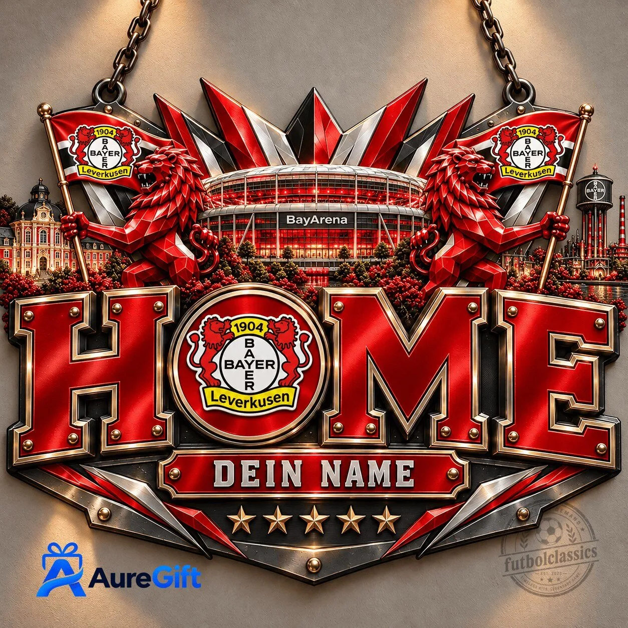 Bayer 04 Leverkusen Football Club Personalized Home Metal Sign