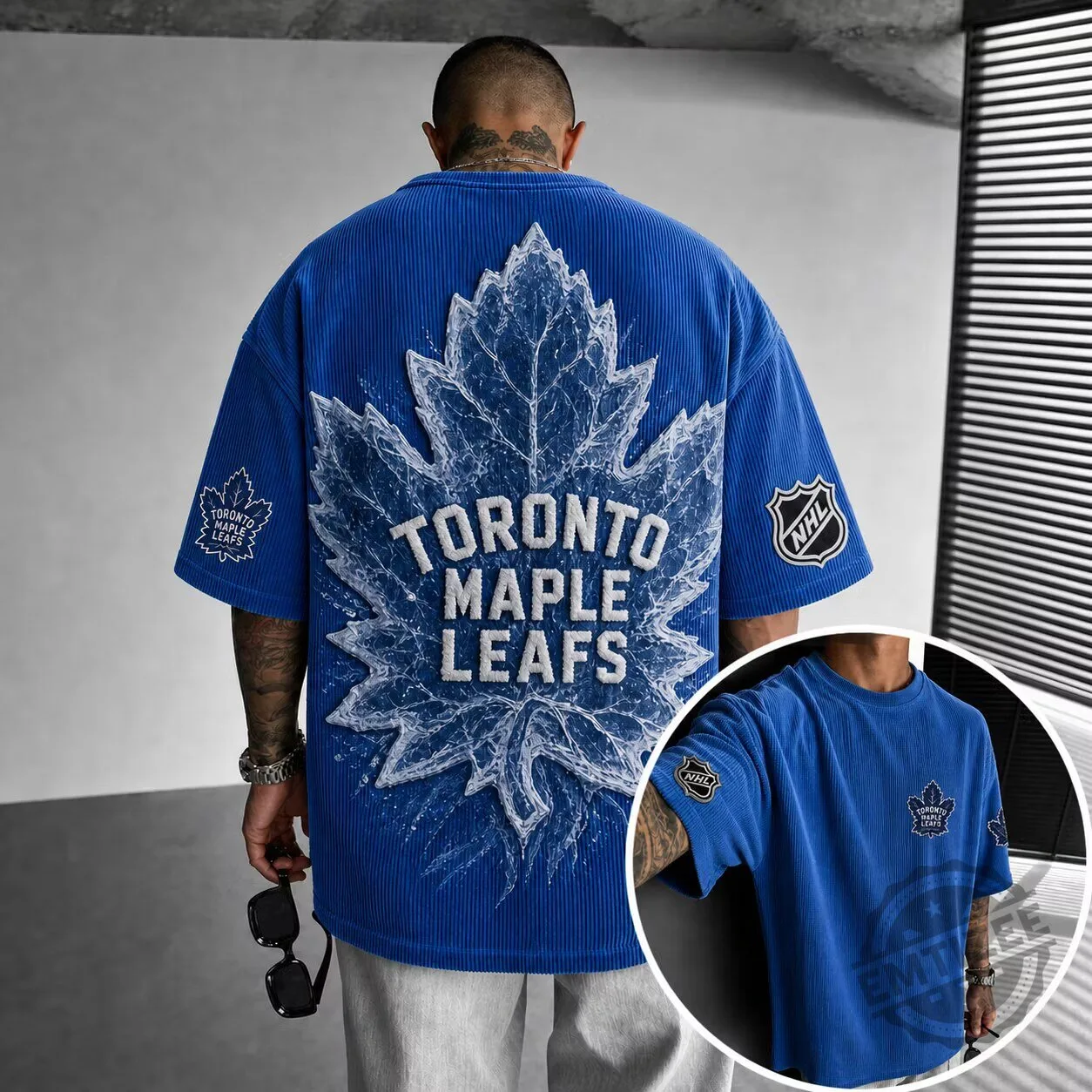 Short-Sleeve T-Shirt for Ice Hockey Fans of the Toronto Maple Leafs