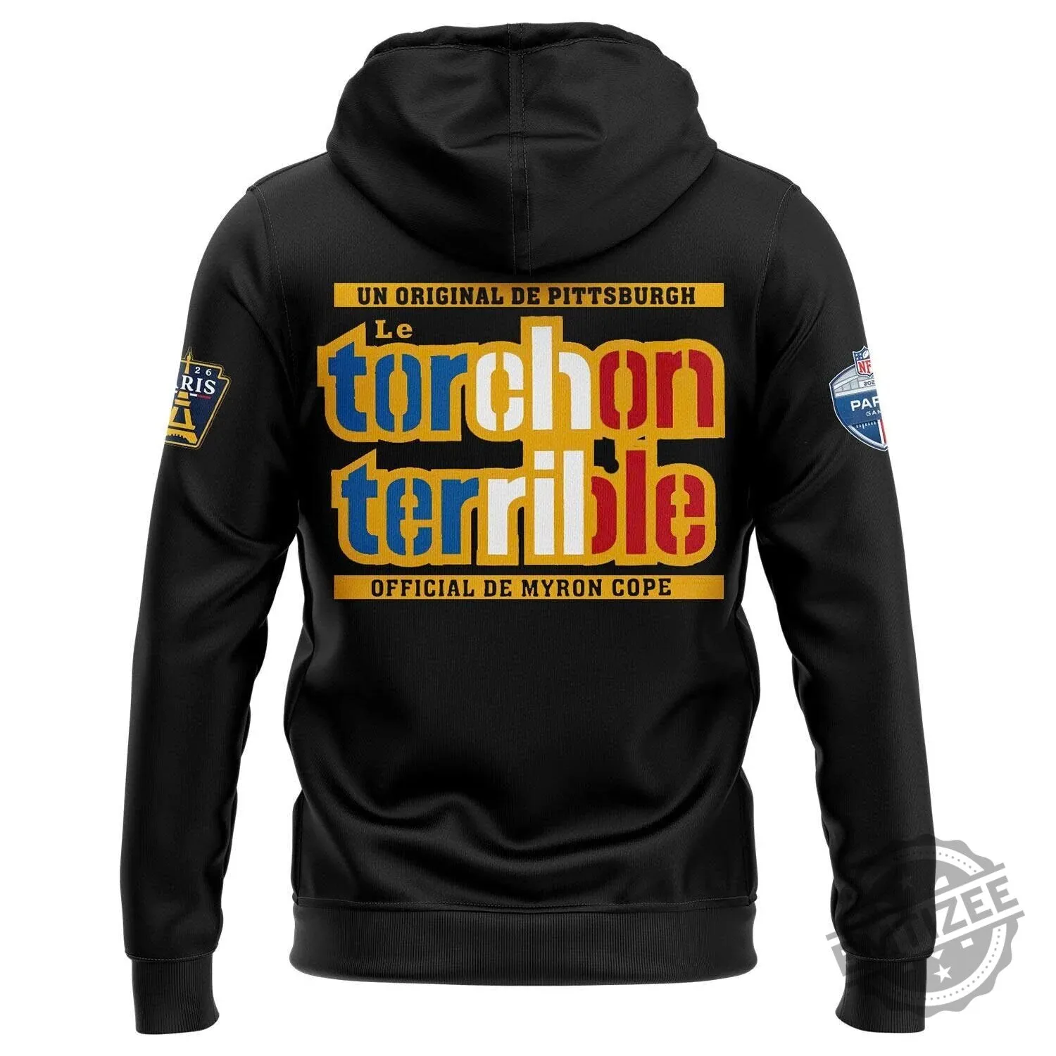 Pittsburgh Steelers 2026 NFL Paris Game Eiffel Tower Black Hoodie 5 Pittsburgh Steelers 2026 NFL Paris Game Eiffel Tower Black Hoodie