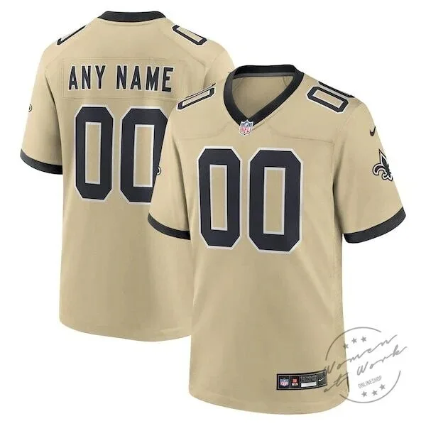 Gameday New Orleans Saints Custom Gold Football Jersey
