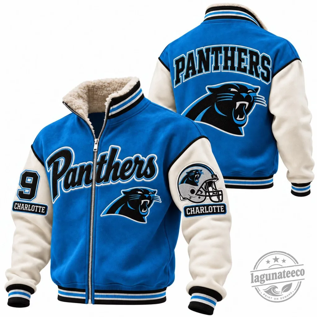 Charlotte Panthers NFL Football Team Varsity Jacket Charlotte Panthers NFL Football Team Varsity Jacket