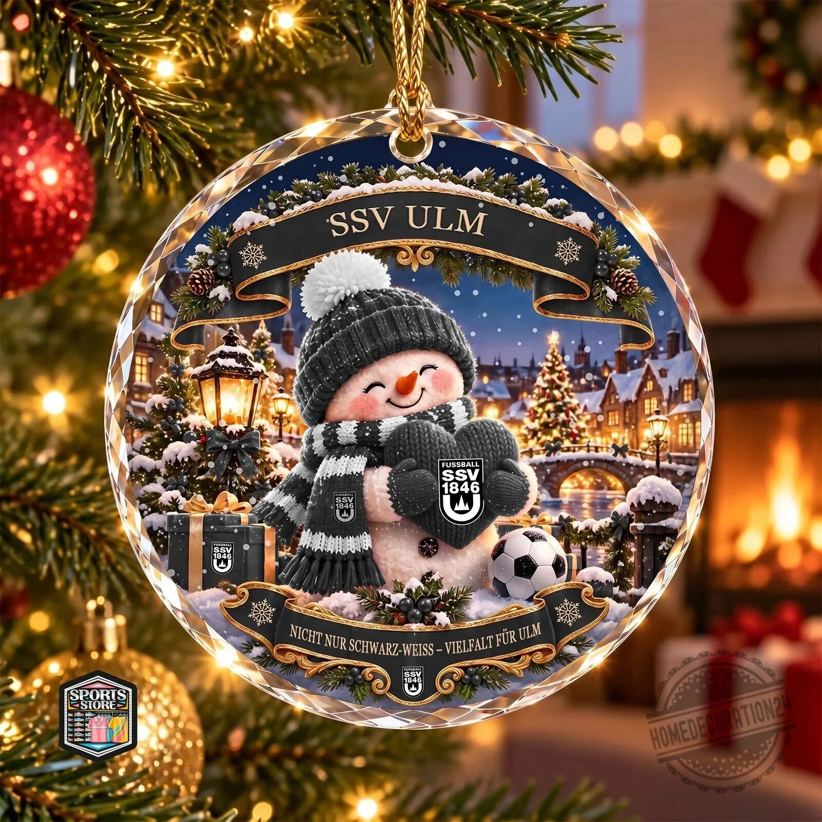 SSV Ulm Football Club Snowman Christmas Tree Ornament