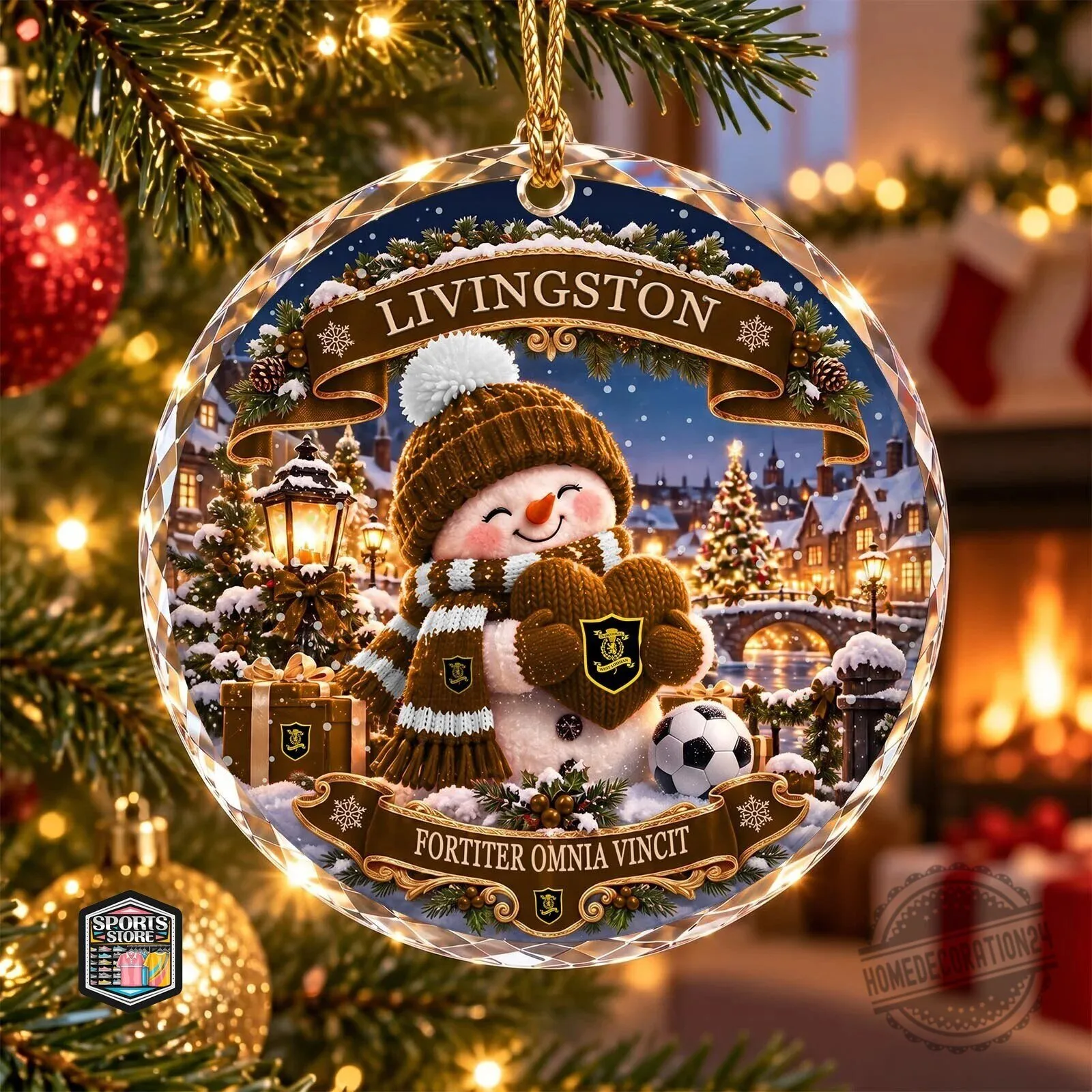 Livingston Football Club Snowman Christmas Tree Ornament